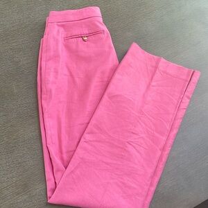 EUC donna karan trousers, linen type hot pink